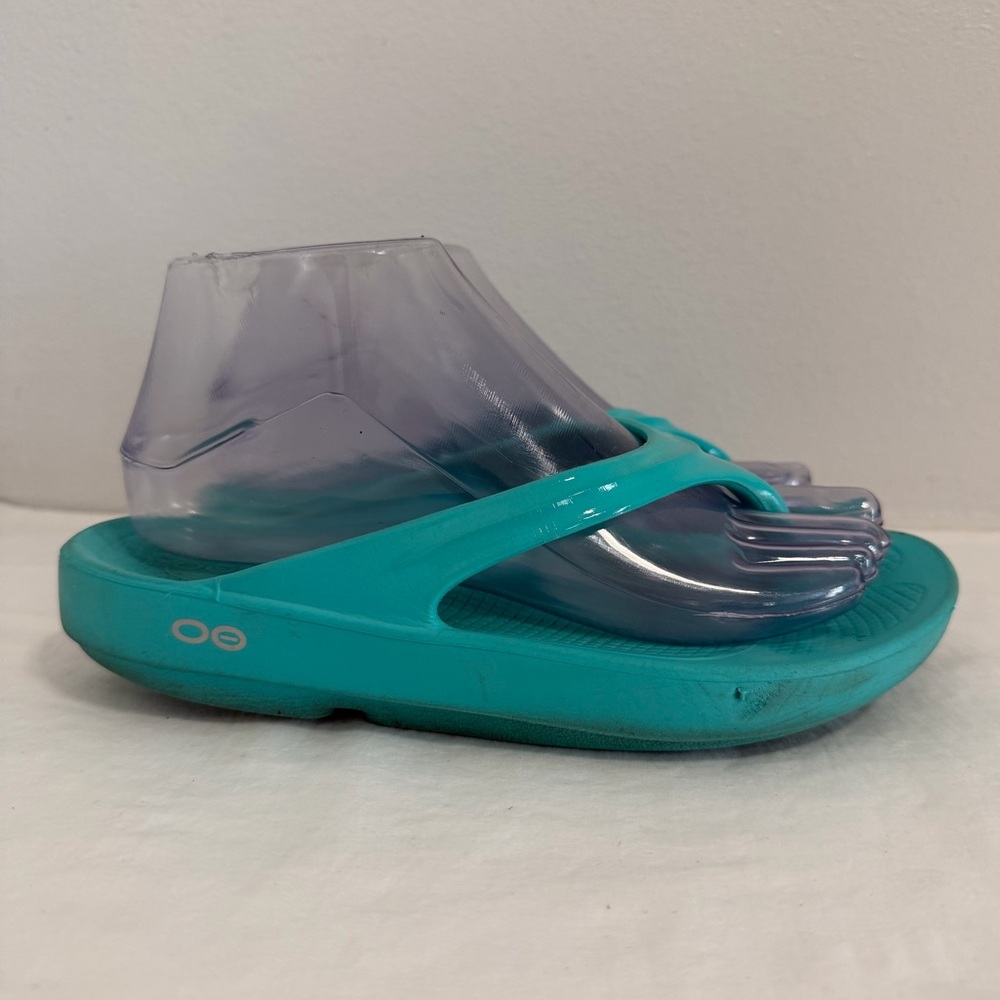 Oofos thong sandals flip flop Aqua size 6 - Picture 5 of 9